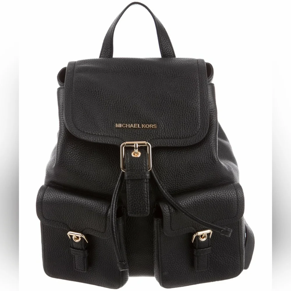 Michael Kors MK Designer Black Susie Leather Backpack Shoulder Bag